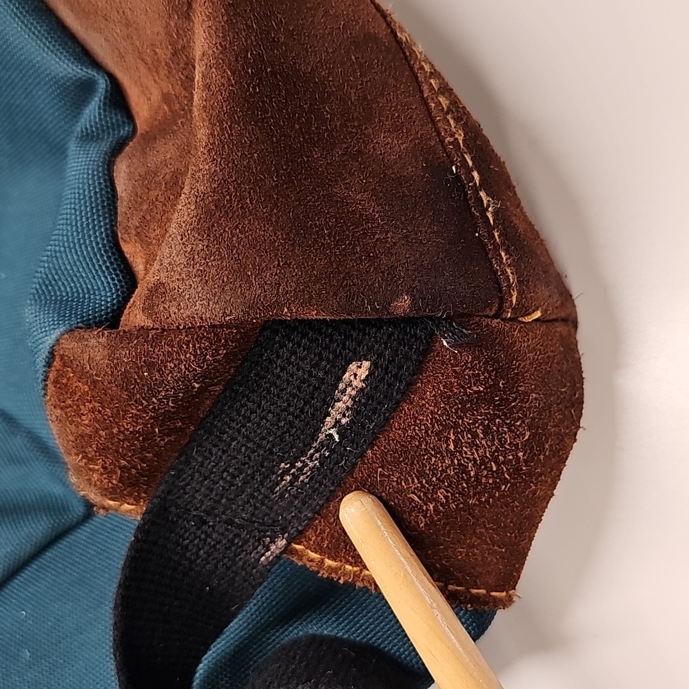 Esprit Teal Rough & Ready Vintage Backpack, Brown Suede Bottom - Picture 9 of 13